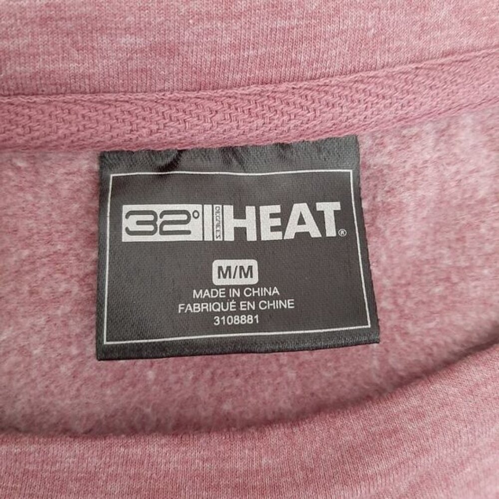 32 Degree HEAT Comfy Raglan Style Sweatshirt Crewneck Top Melange Pink Sz M Flaw - Picture 10 of 11